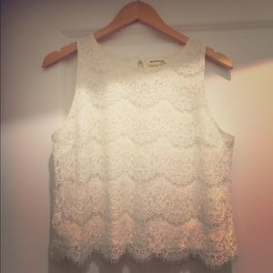 Off white lace crop top